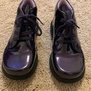 Girls Elefanten boots. Dark purple. Lace up. Never worn size 27